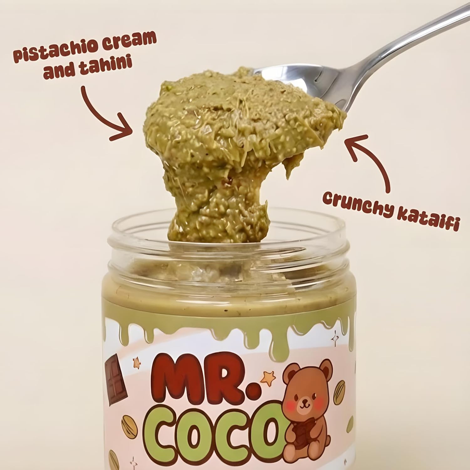 Pistachio Cream Spread with Tahini, Crunchy Kataifi